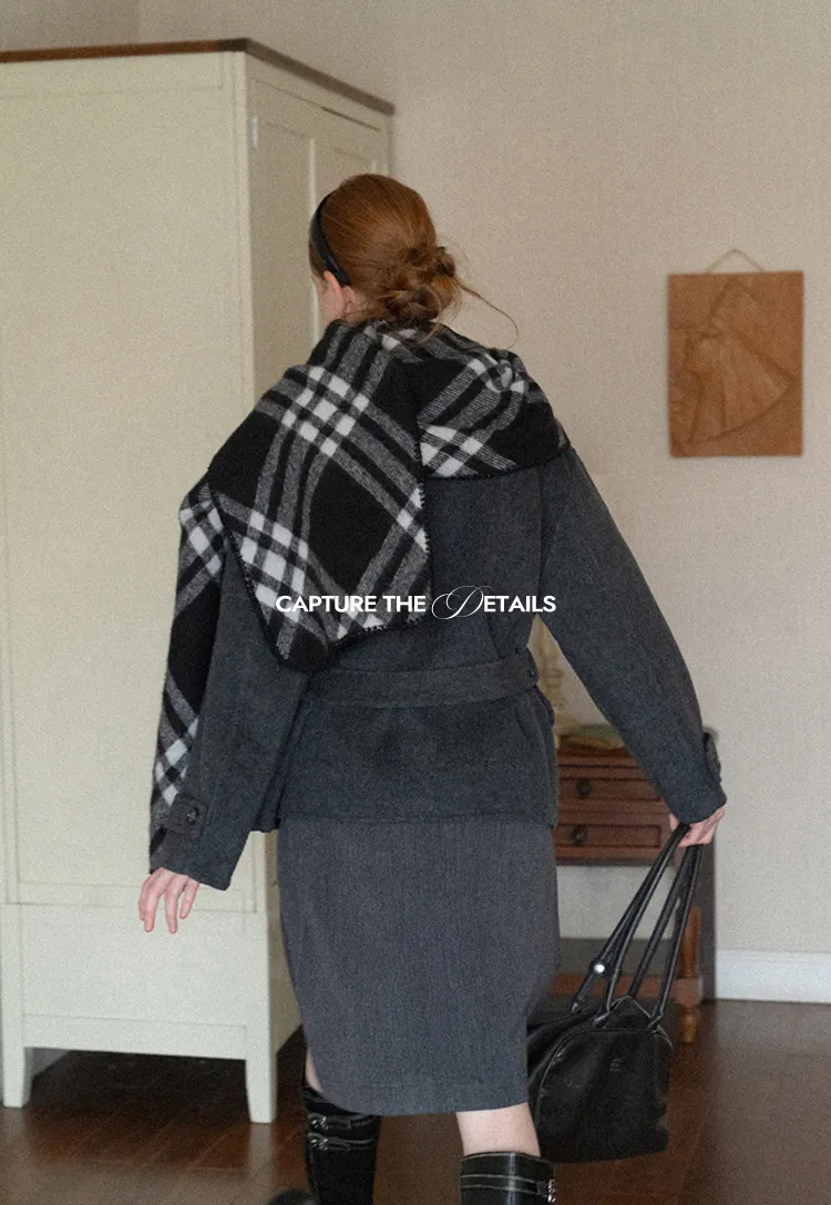 Oversized Wrap Coat with Wide Lapel and Belted Waist