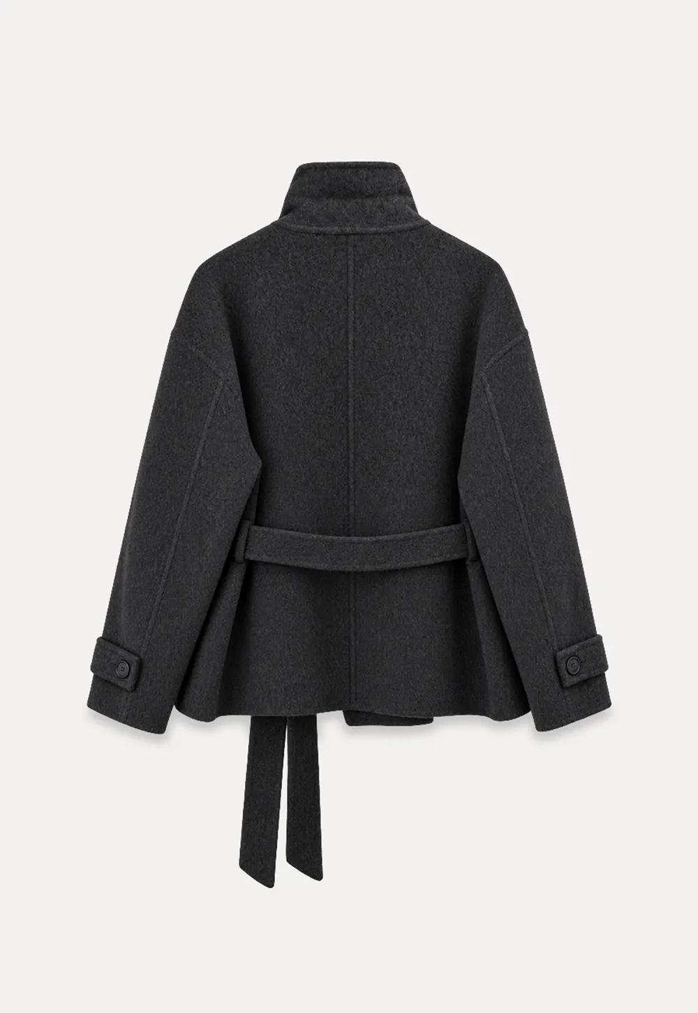 Oversized Wrap Coat with Wide Lapel and Belted Waist