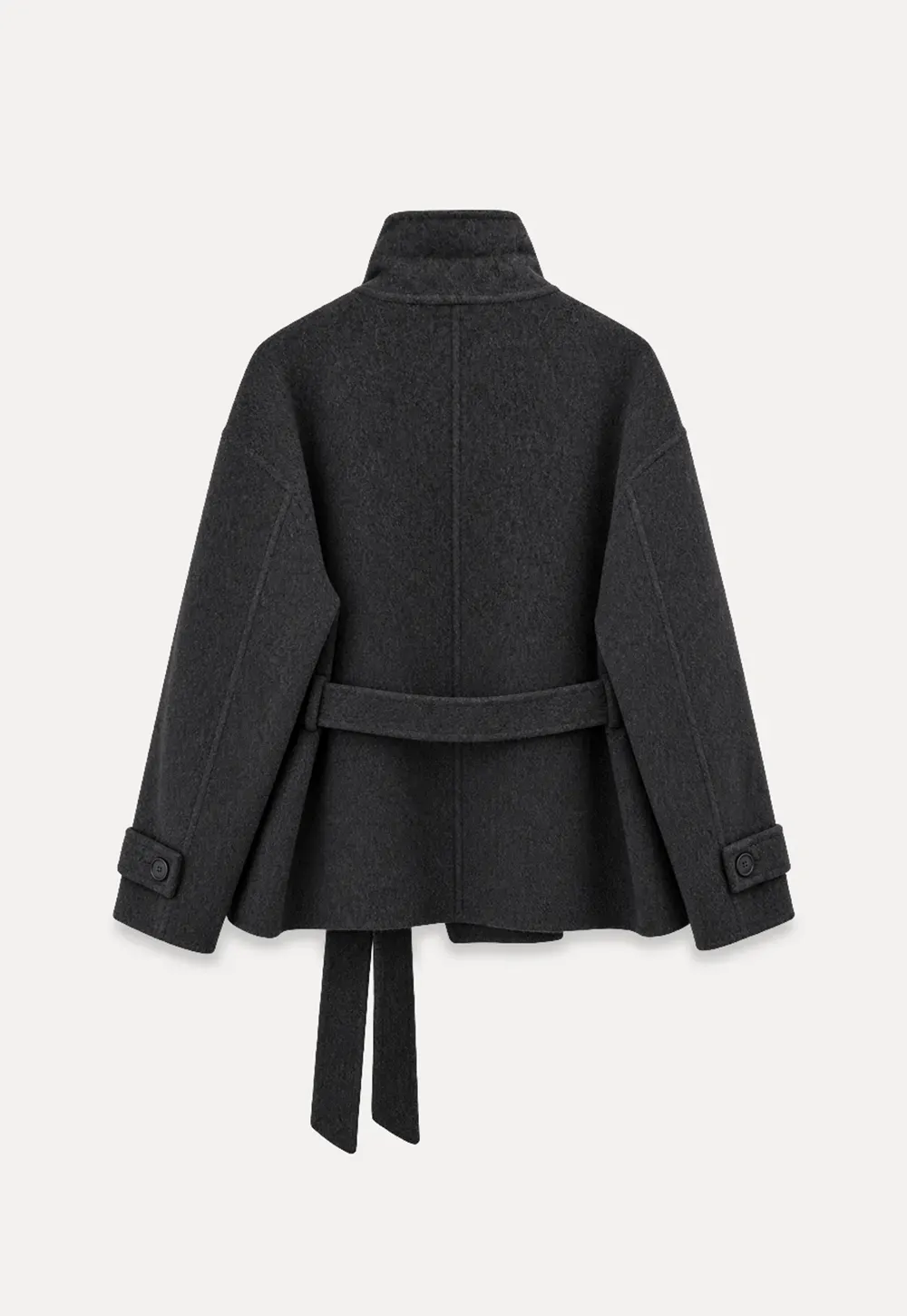 Oversized Wrap Coat with Wide Lapel and Belted Waist