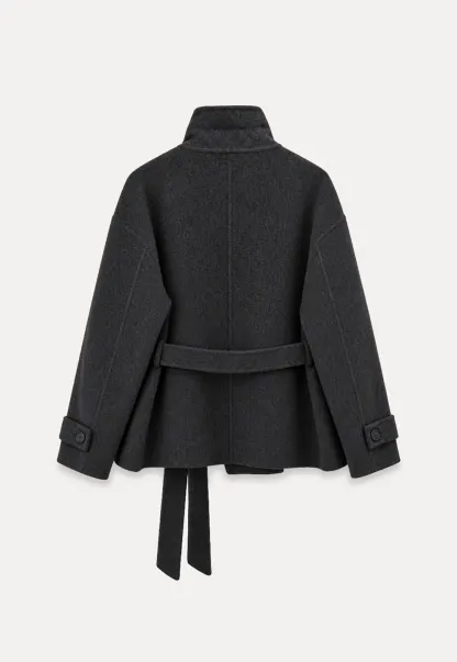 Oversized Wrap Coat with Wide Lapel and Belted Waist
