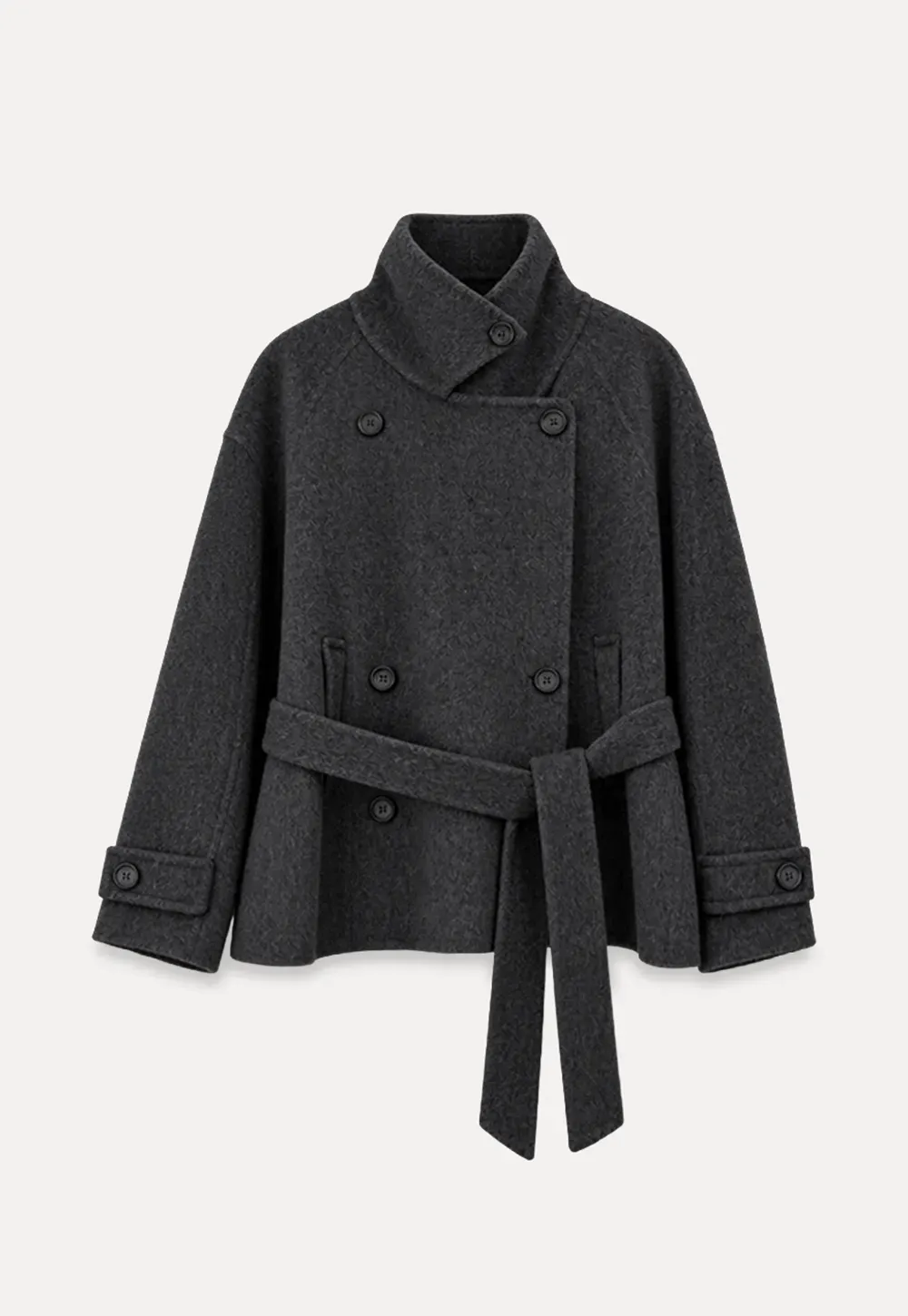 Oversized Wrap Coat with Wide Lapel and Belted Waist