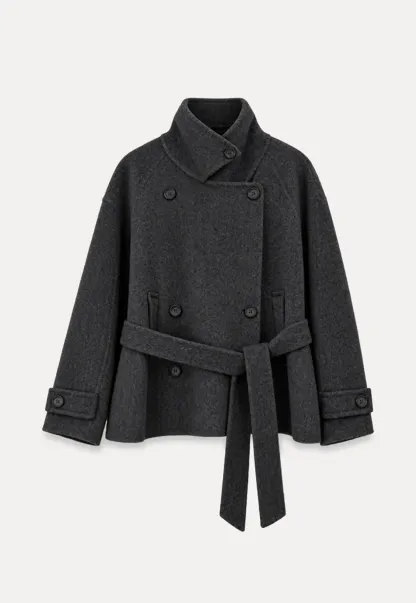 Oversized Wrap Coat with Wide Lapel and Belted Waist
