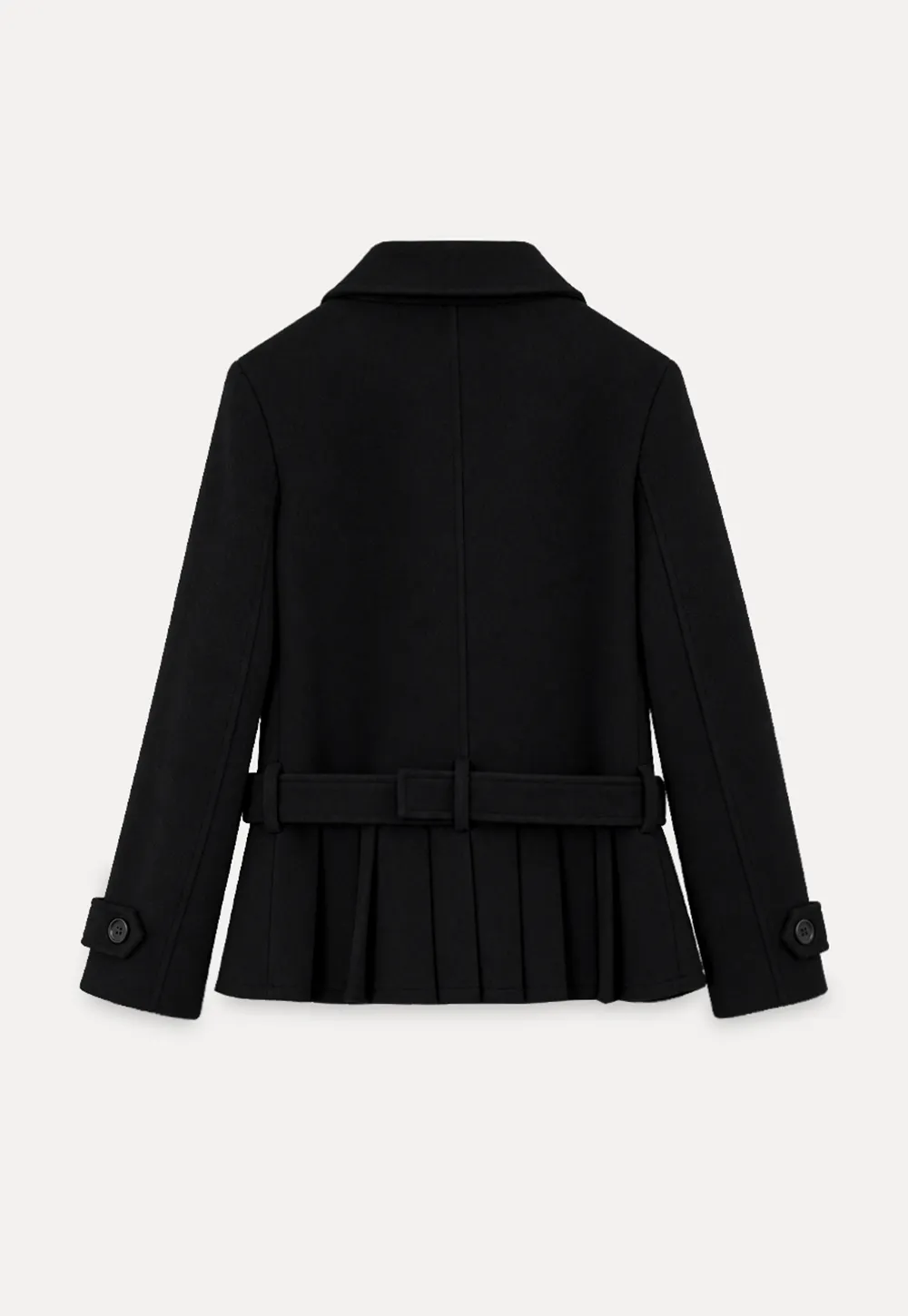 Peplum Hem Double Breasted Wool Coat