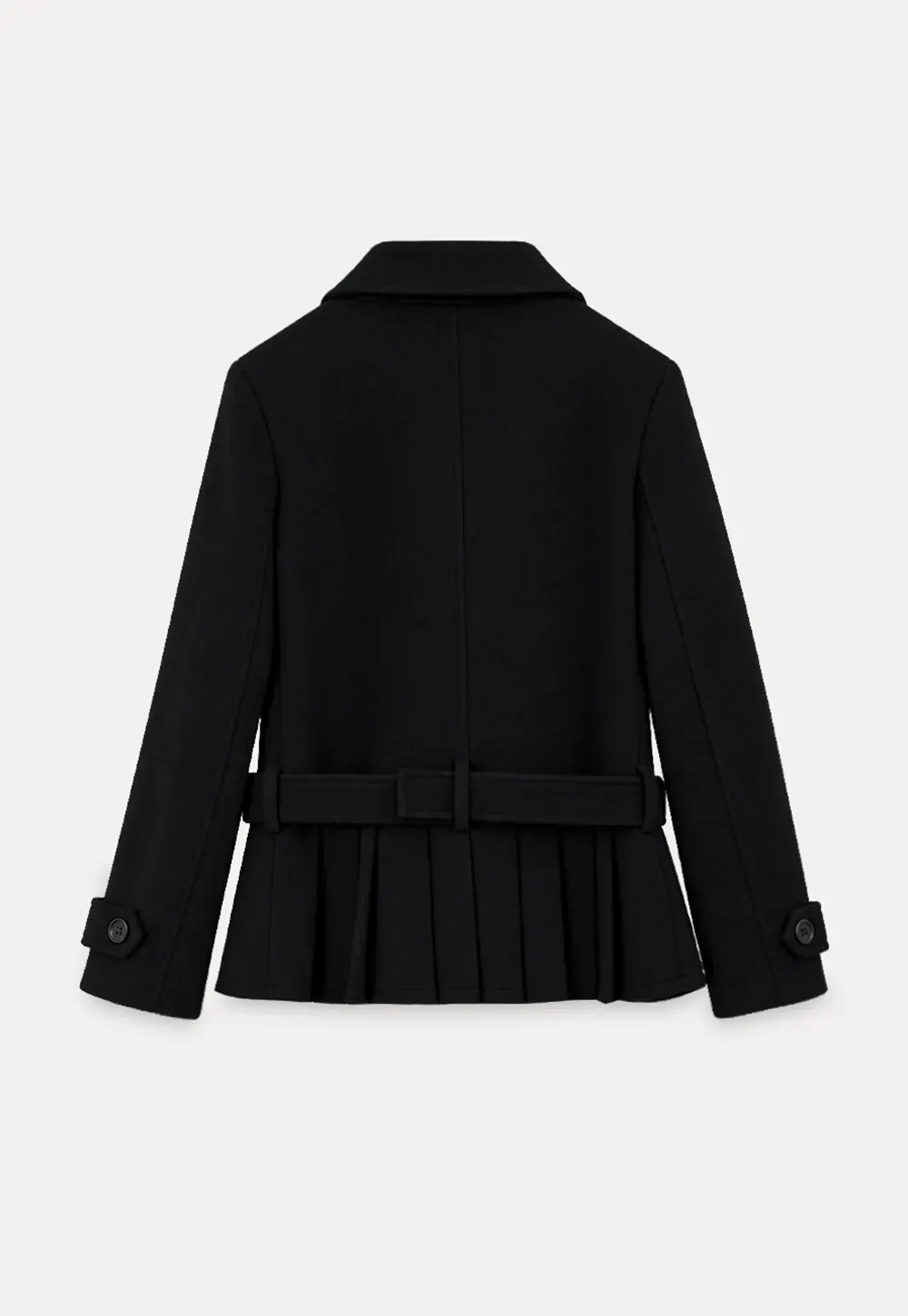Peplum Hem Double Breasted Wool Coat