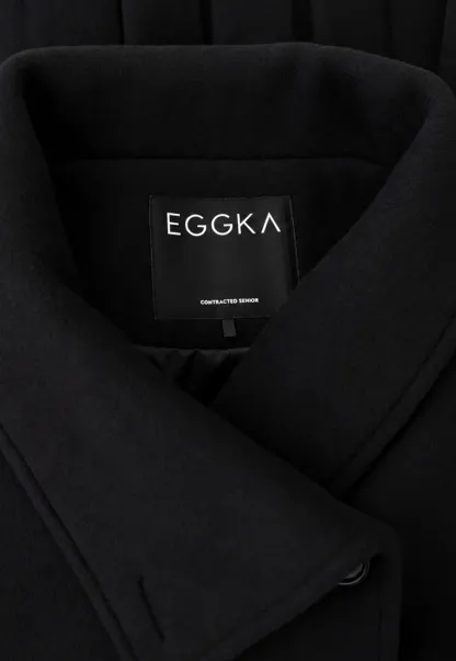 Peplum Hem Double Breasted Wool Coat