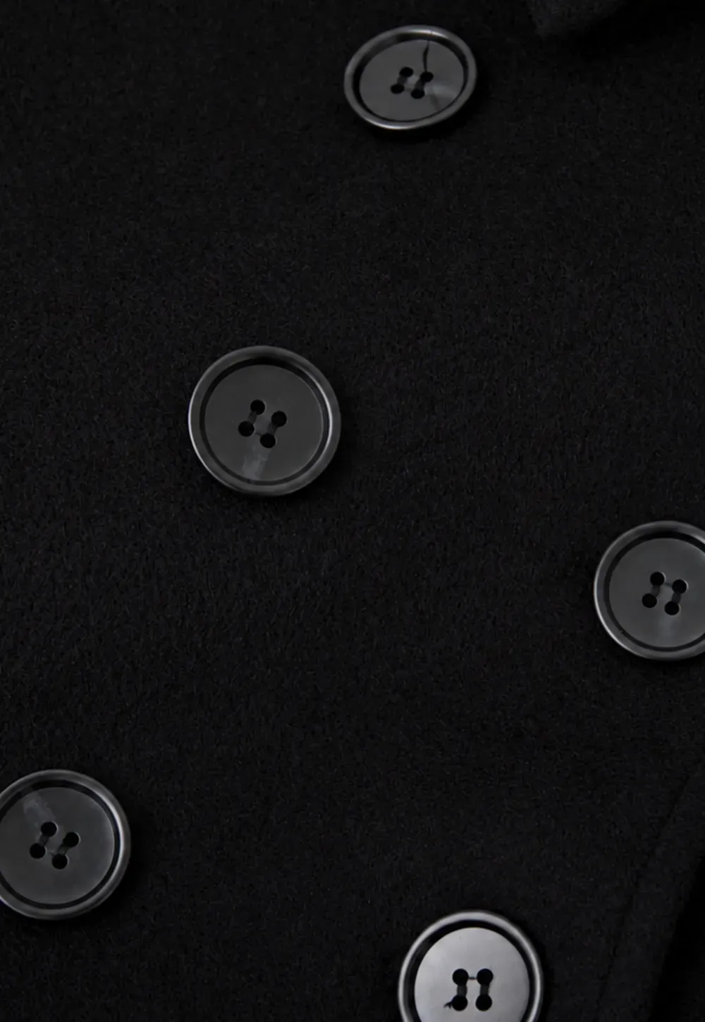 Peplum Hem Double Breasted Wool Coat