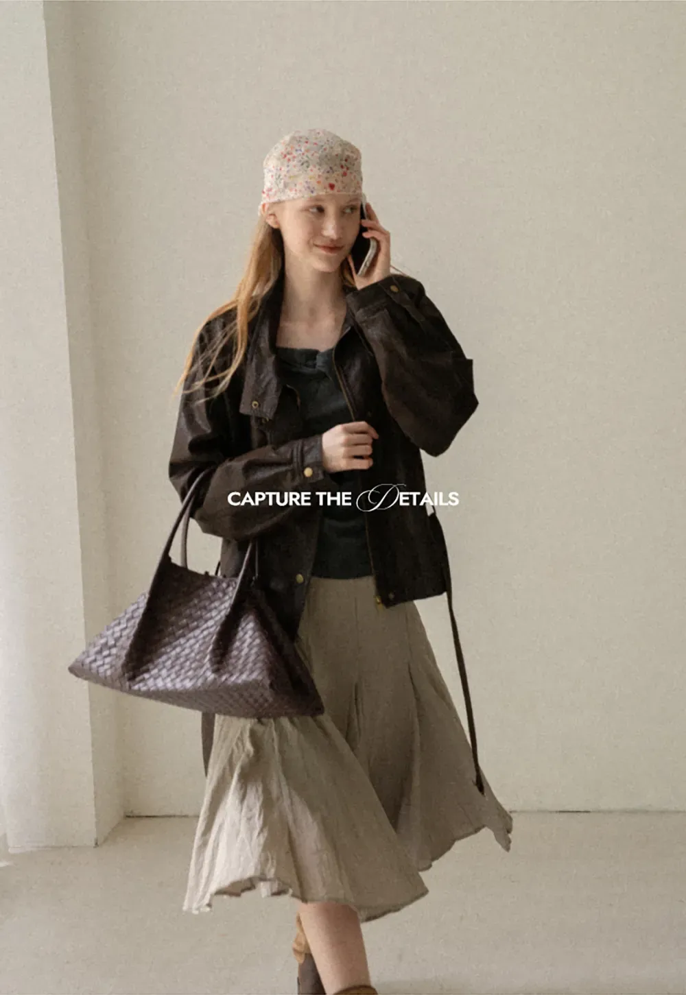 Oversized Leather Jacket with Belted Waist and Snap Buttons