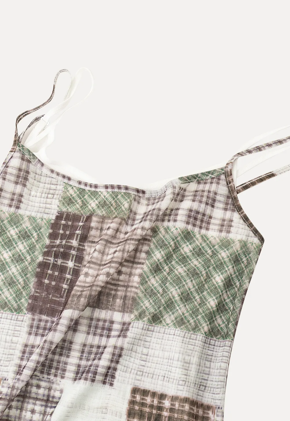 Patchwork Plaid Maxi Slip Dress