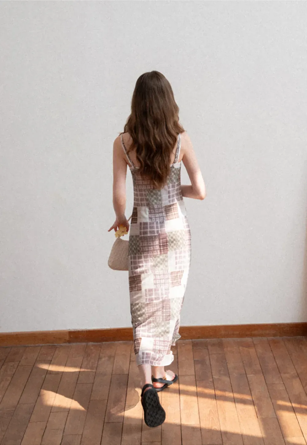 Patchwork Plaid Maxi Slip Dress