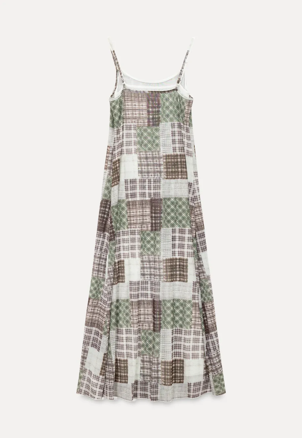 Patchwork Plaid Maxi Slip Dress