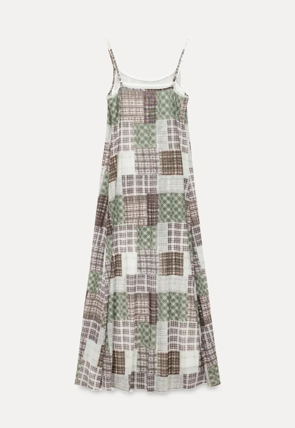 Patchwork Plaid Maxi Slip Dress