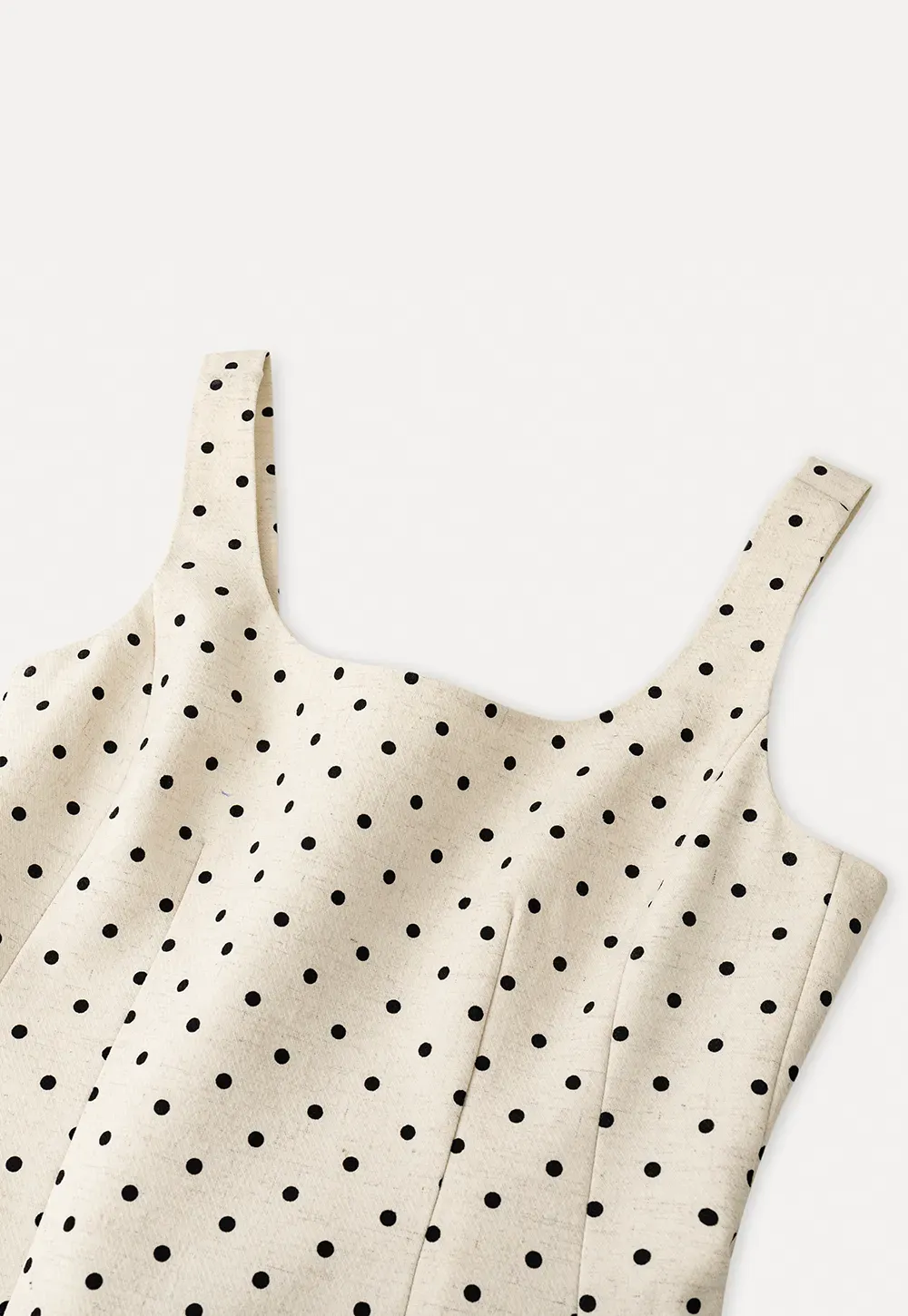 Polka dot sleeveless square neck dress