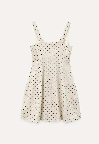 Polka dot sleeveless square neck dress