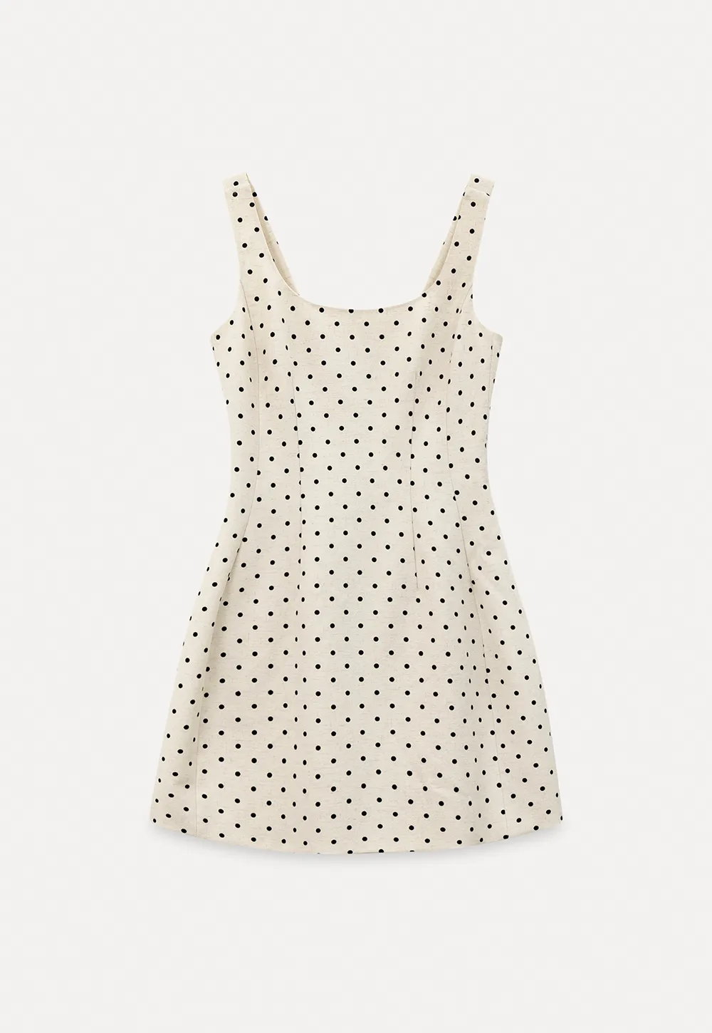 Polka dot sleeveless square neck dress