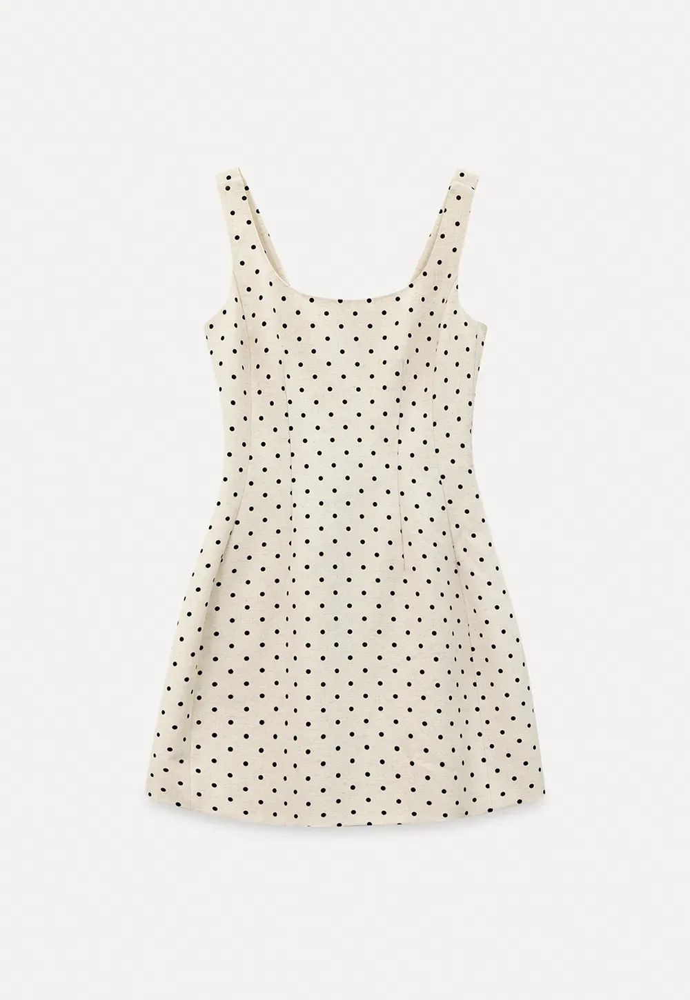 Polka dot sleeveless square neck dress