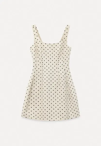 Polka dot sleeveless square neck dress