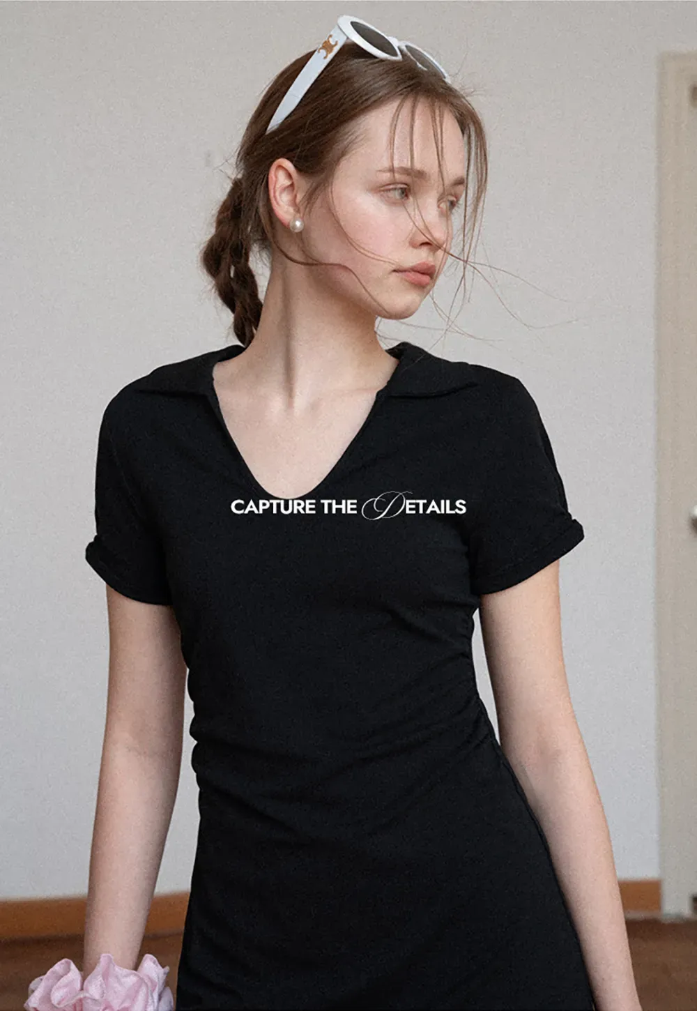 Short Sleeve V Neck Mini Dress