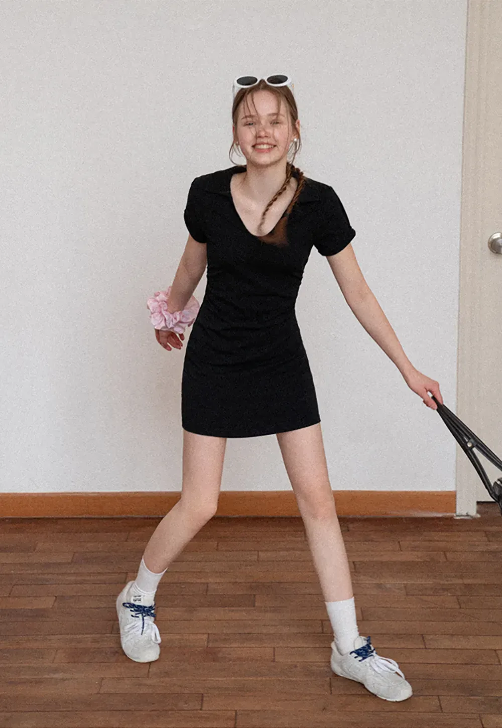 Short Sleeve V Neck Mini Dress