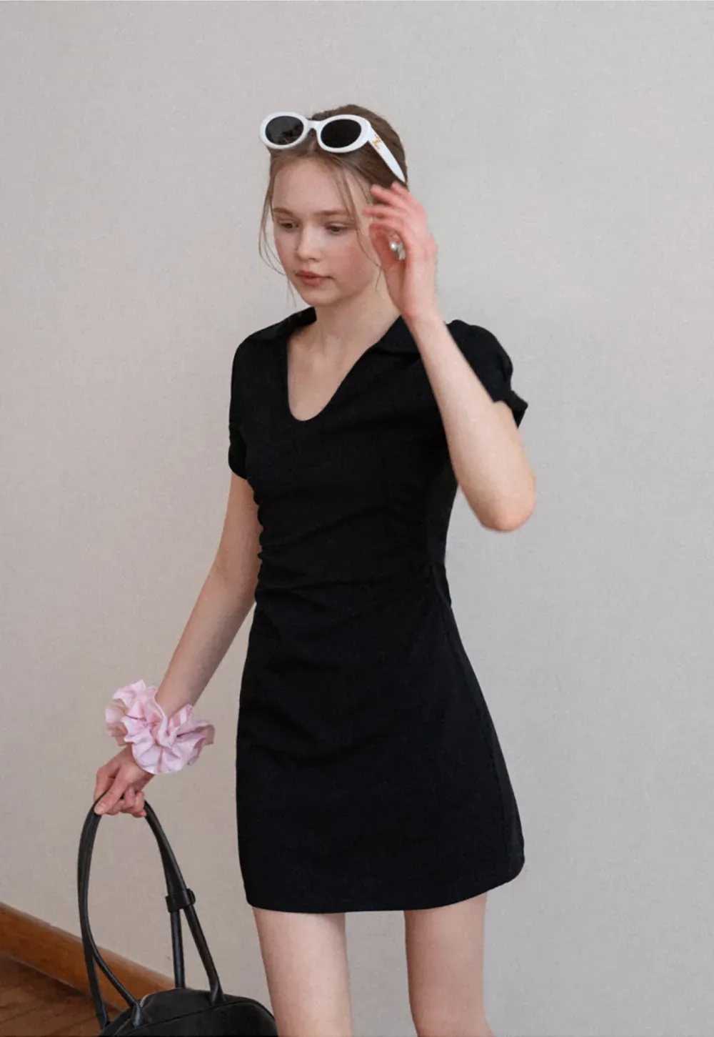 Short Sleeve V Neck Mini Dress