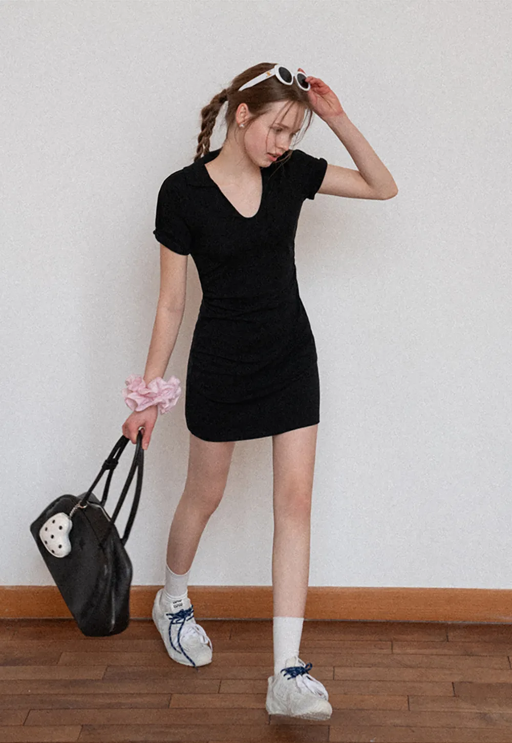 Short Sleeve V Neck Mini Dress