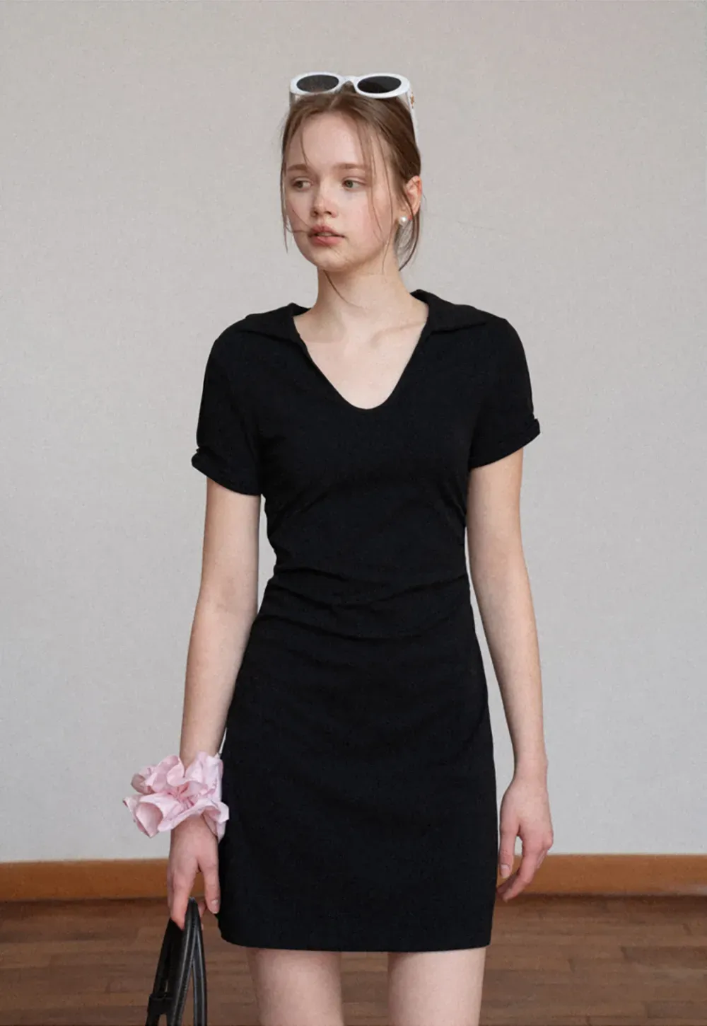 Short Sleeve V Neck Mini Dress