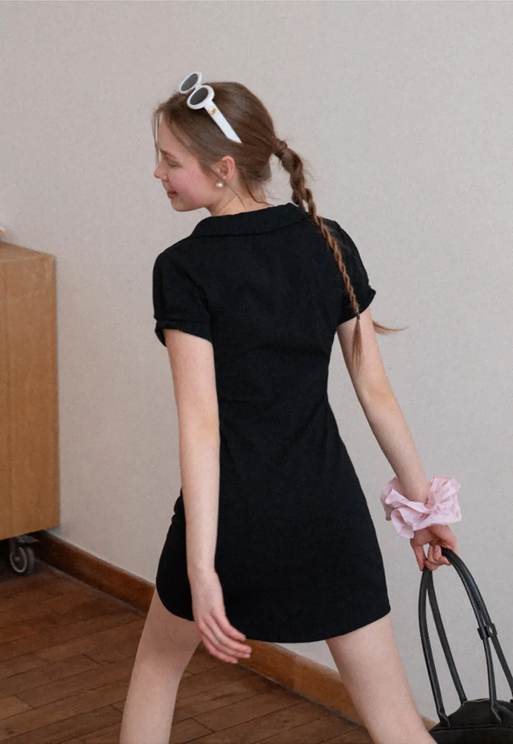 Short Sleeve V Neck Mini Dress