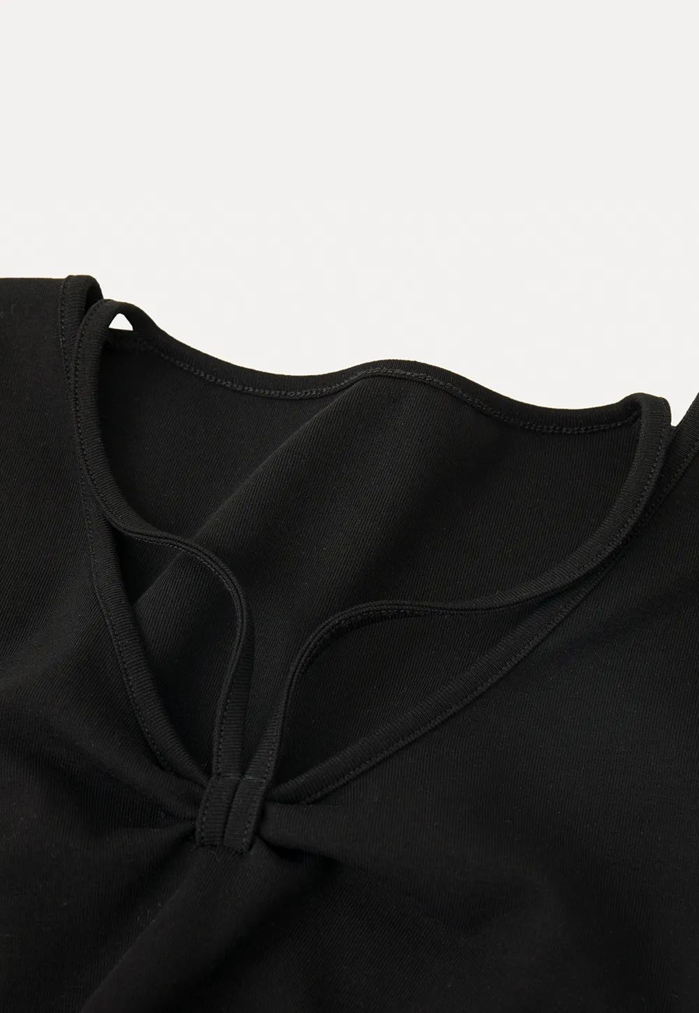 Short Sleeve Dress with V Neck and Front Twist Detail