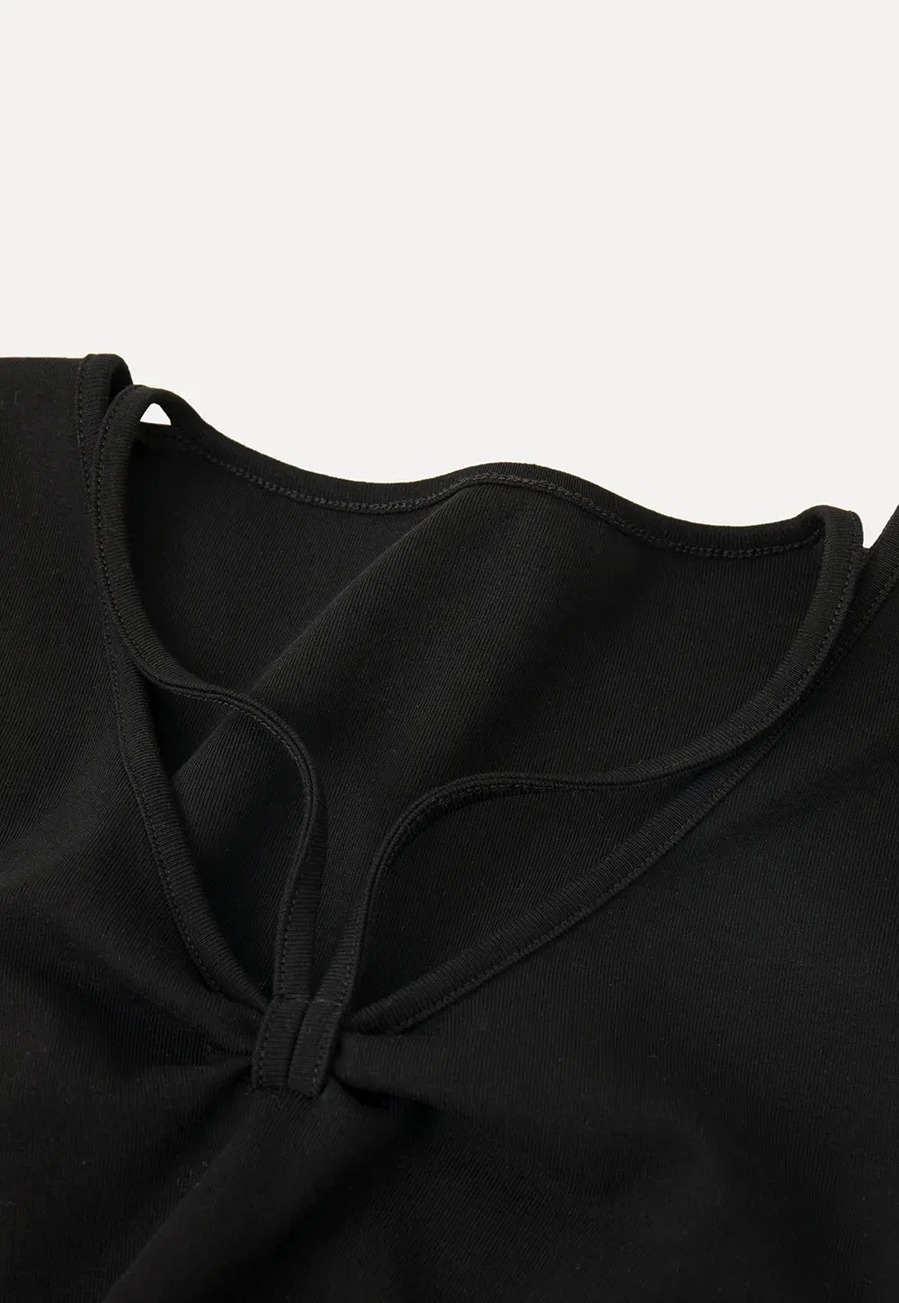 Short Sleeve Dress with V Neck and Front Twist Detail