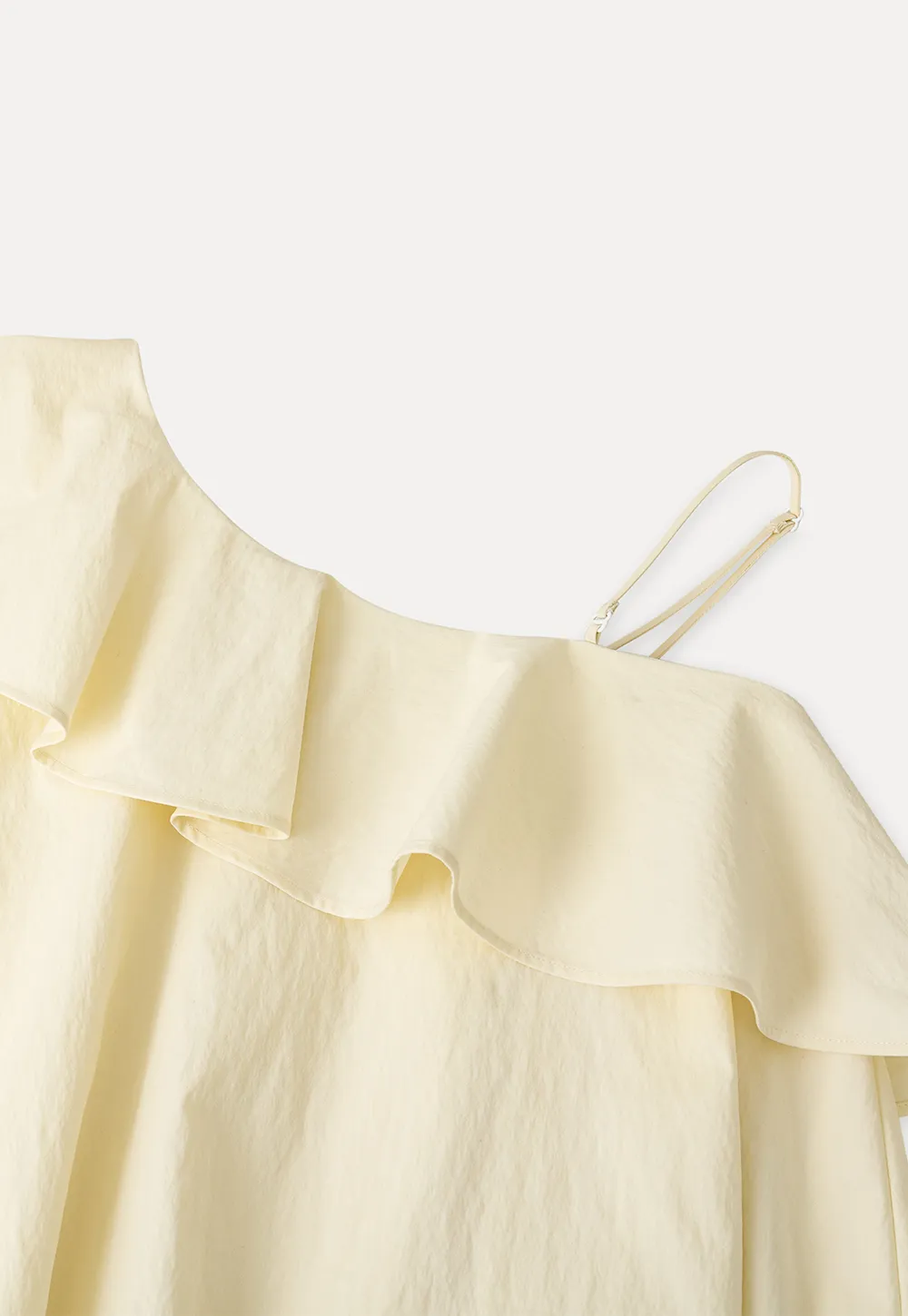 One shoulder ruffle dress with thin straps