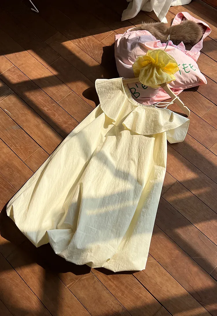 One shoulder ruffle dress with thin straps