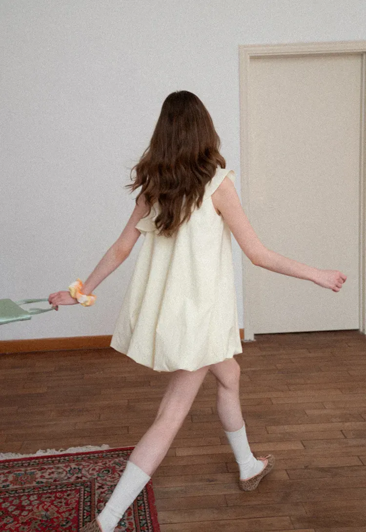 One shoulder ruffle dress with thin straps