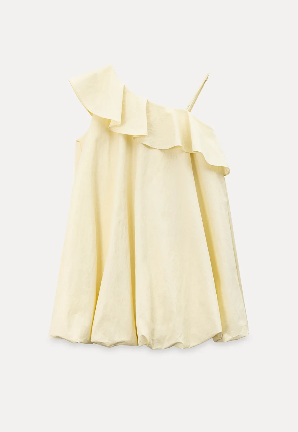 One shoulder ruffle dress with thin straps