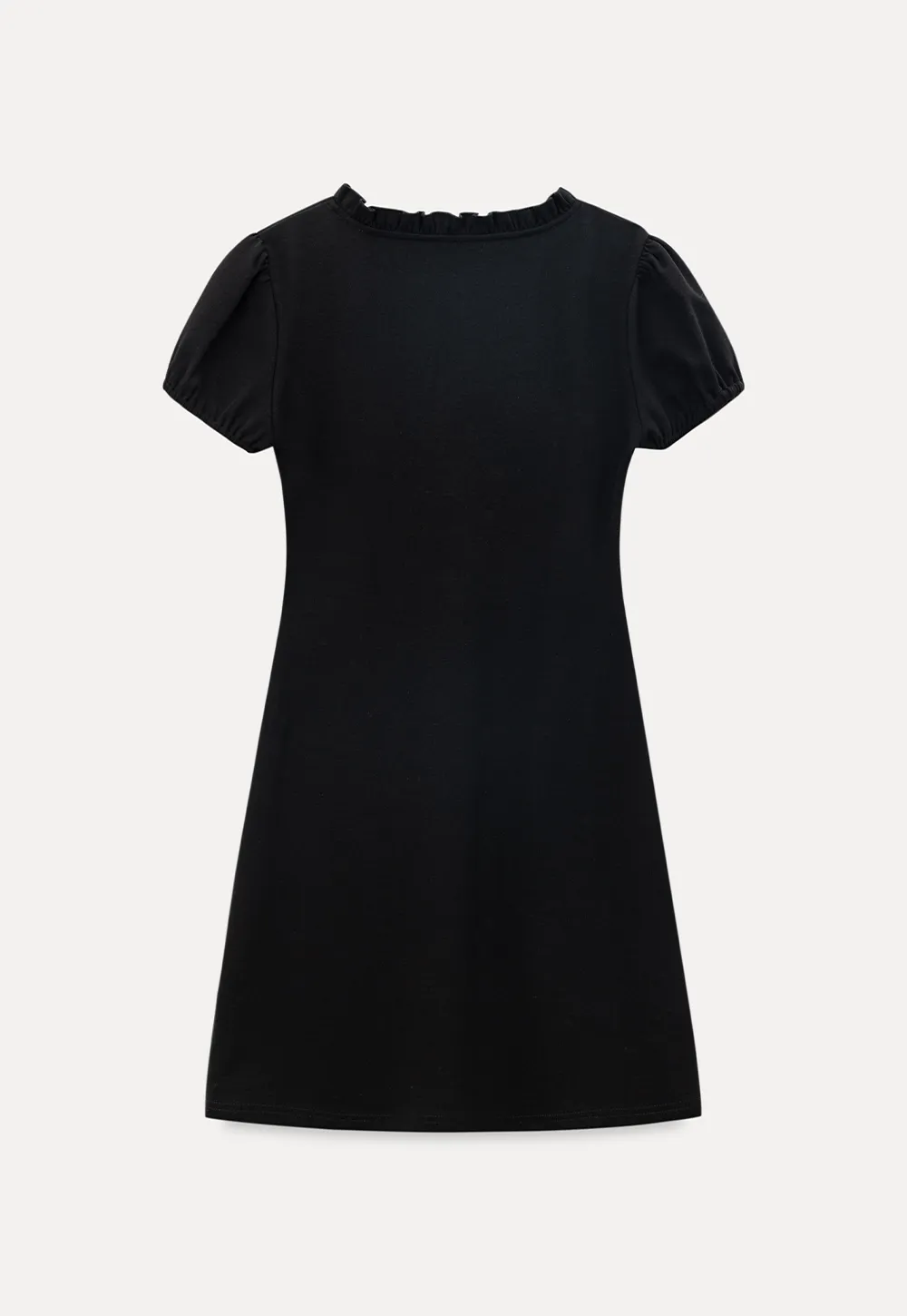 V Neck Ruched Front Short Sleeve Mini Dress