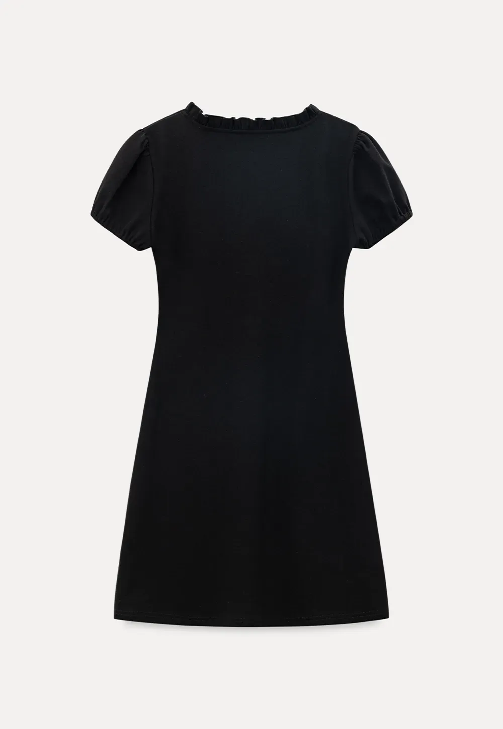 V Neck Ruched Front Short Sleeve Mini Dress