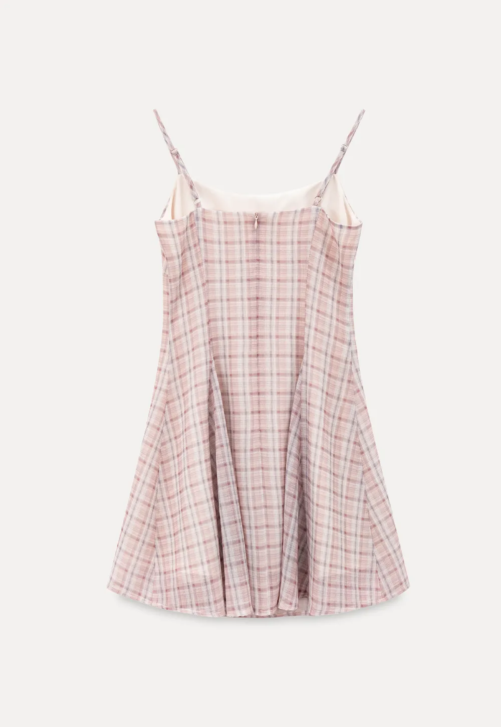 Plaid Print Square Neck Pleated Skirt Dress