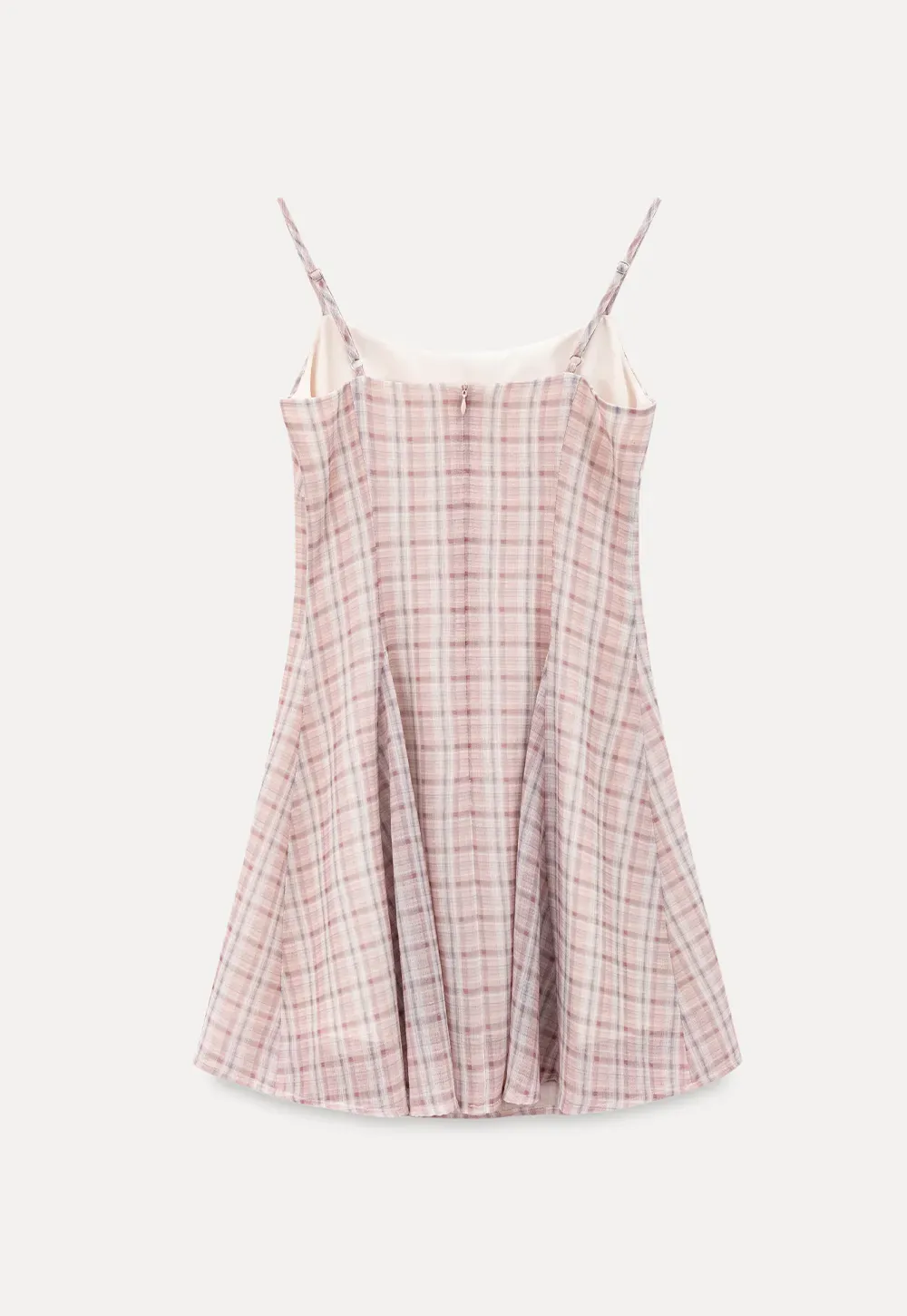 Plaid Print Square Neck Pleated Skirt Dress