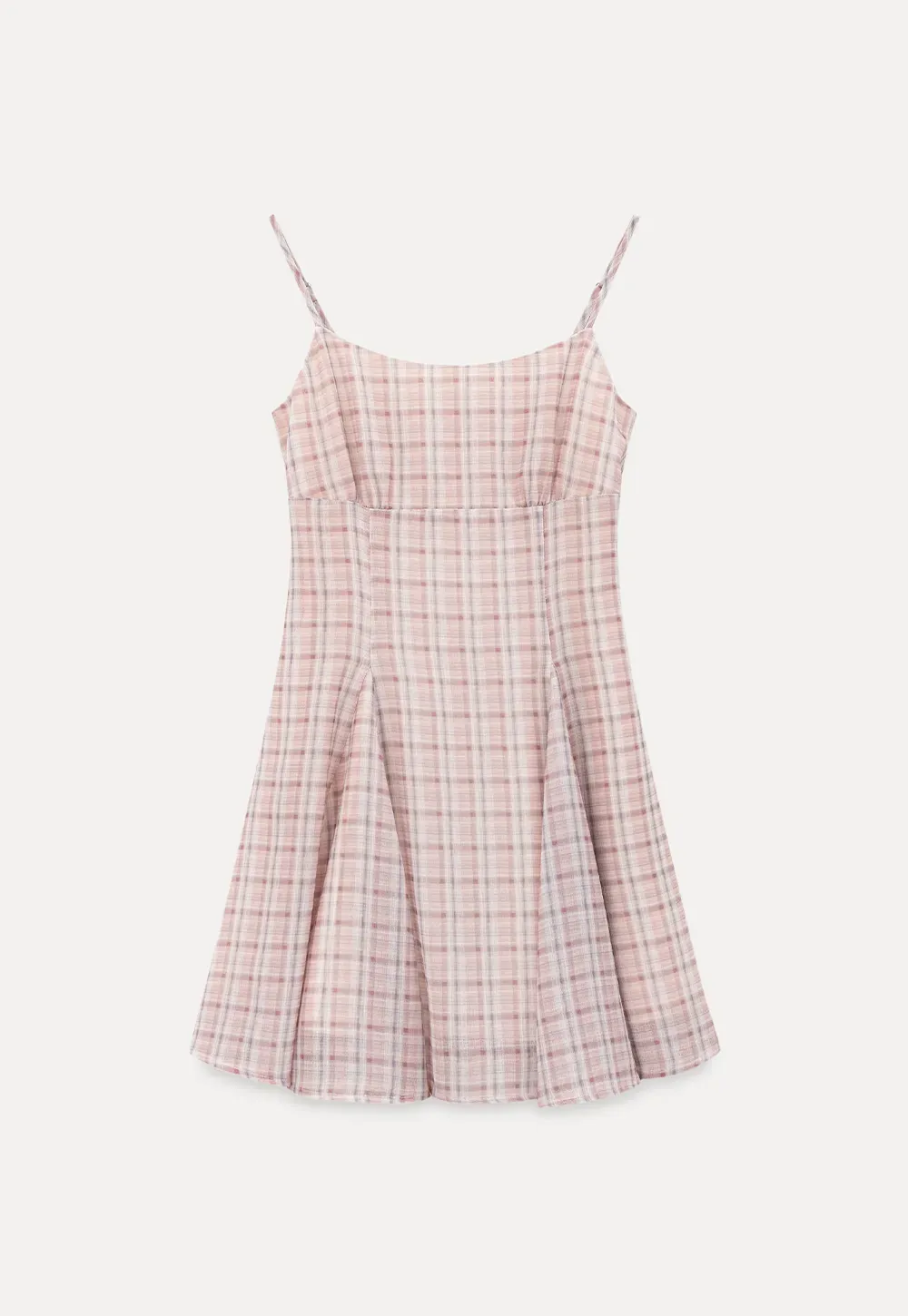Plaid Print Square Neck Pleated Skirt Dress