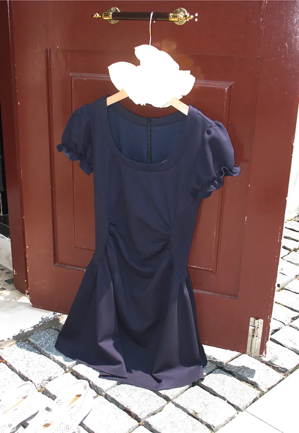 Puff Sleeve Square Neck Fit and Flare Dress