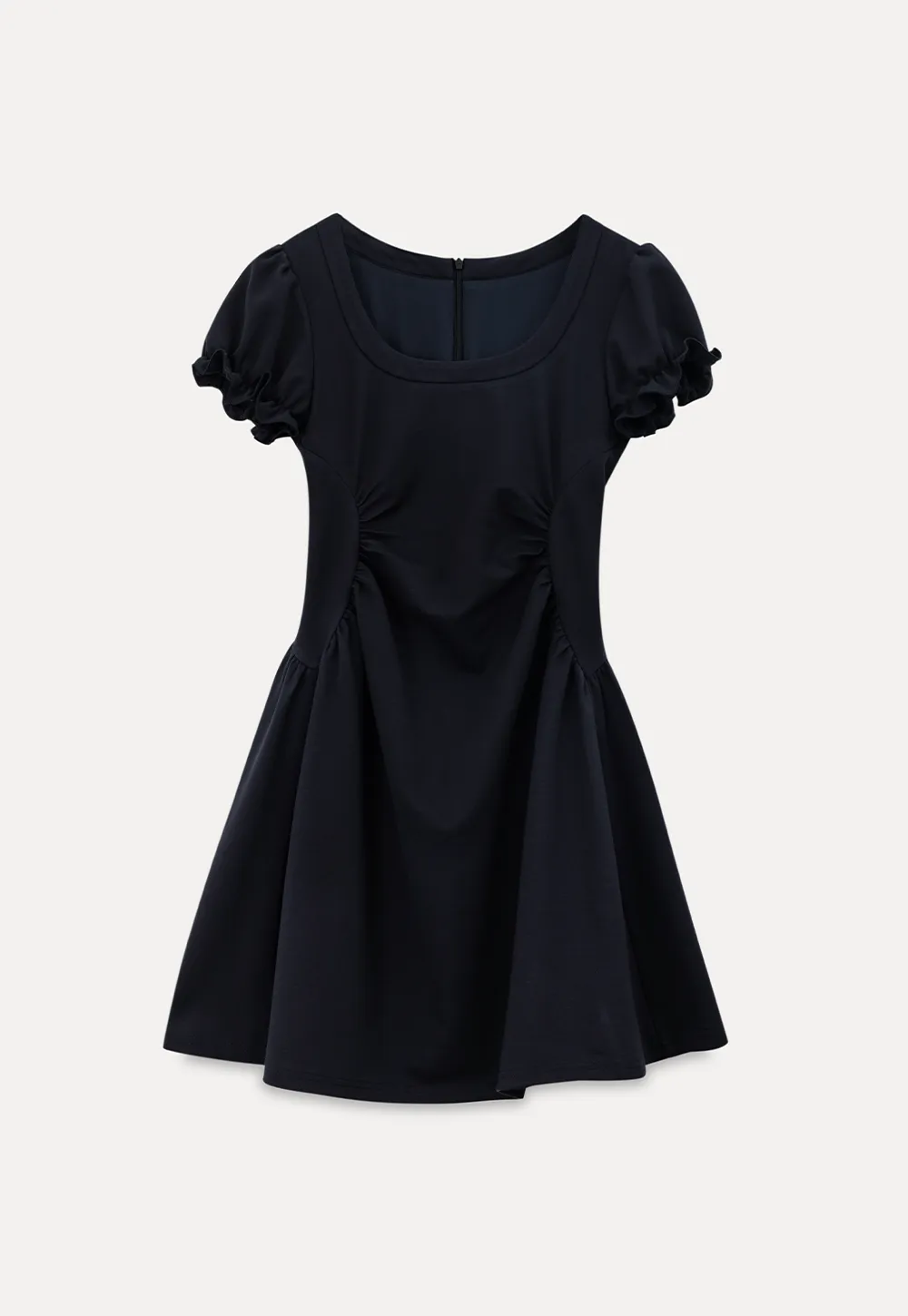 Puff Sleeve Square Neck Fit and Flare Dress
