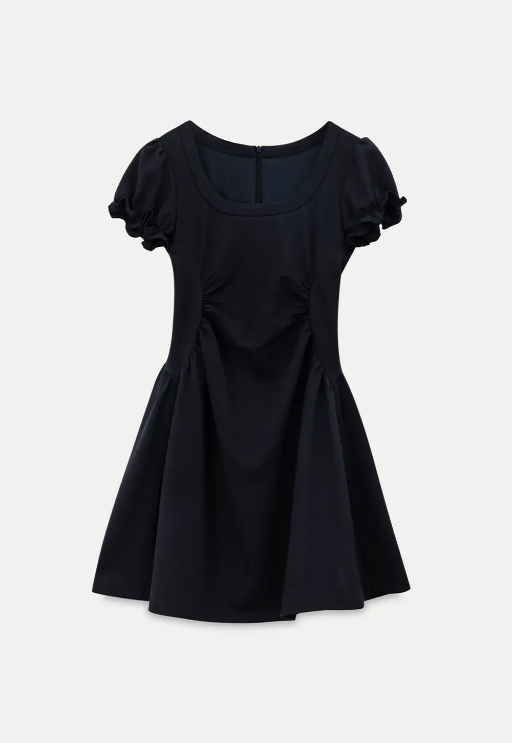Puff Sleeve Square Neck Fit and Flare Dress