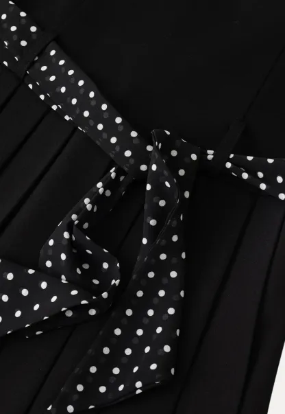 Pleated Skirt with Polka Dot Sash Dress