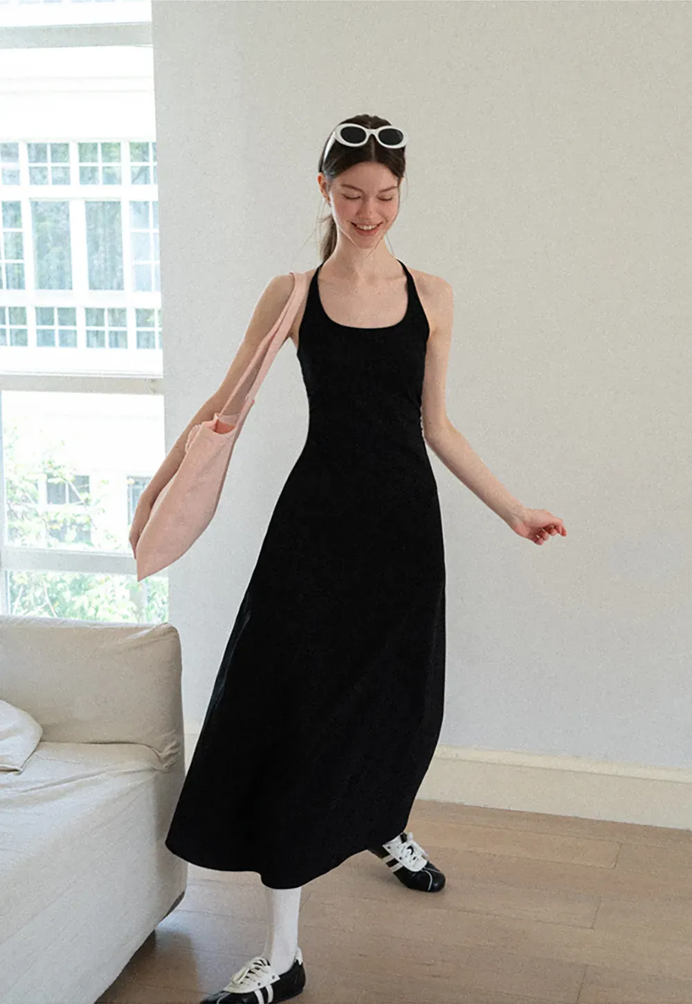 Square Neck Sleeveless Midi Dress