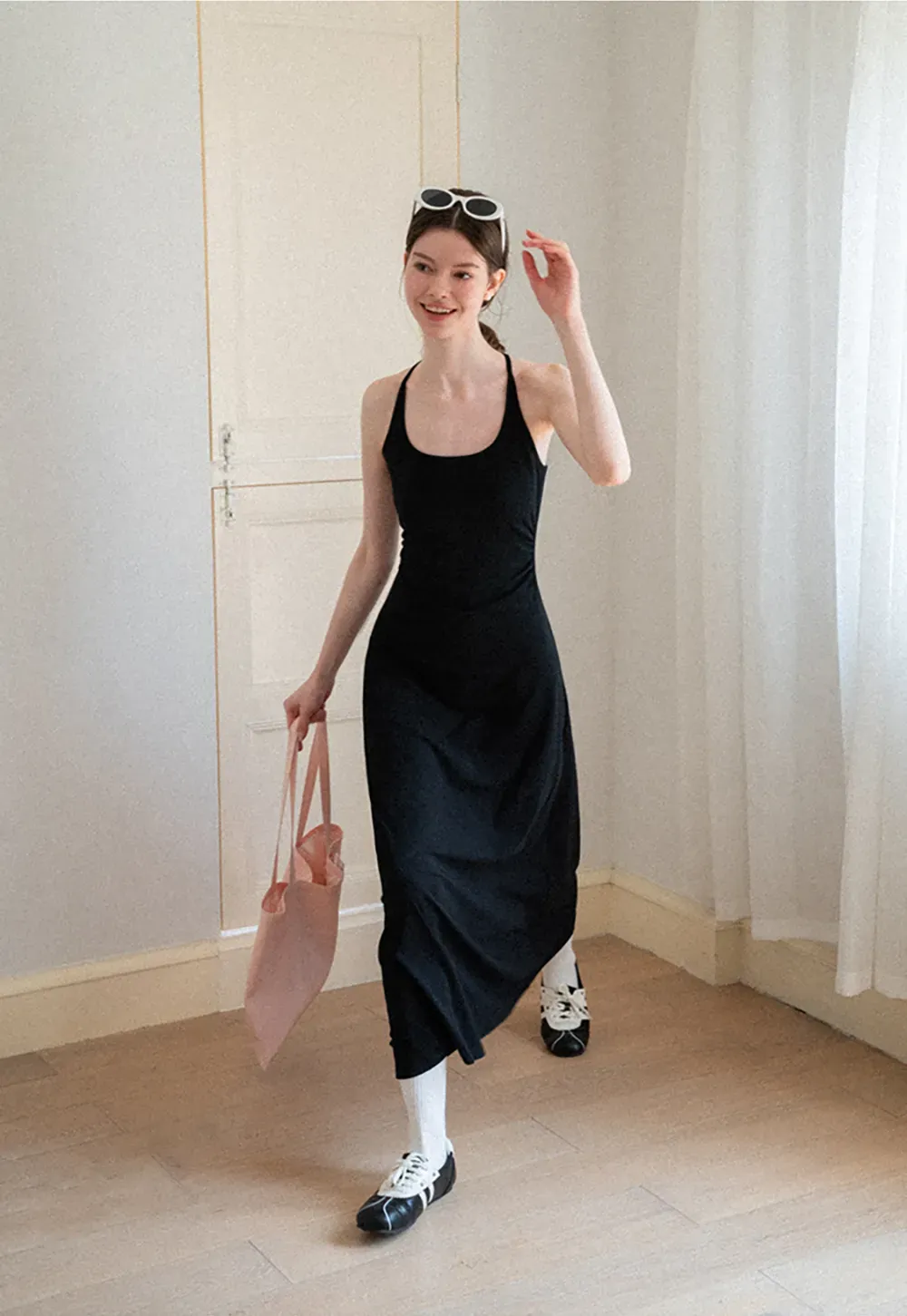 Square Neck Sleeveless Midi Dress