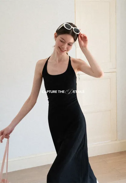 Square Neck Sleeveless Midi Dress