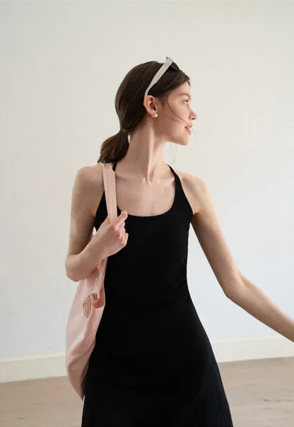 Square Neck Sleeveless Midi Dress