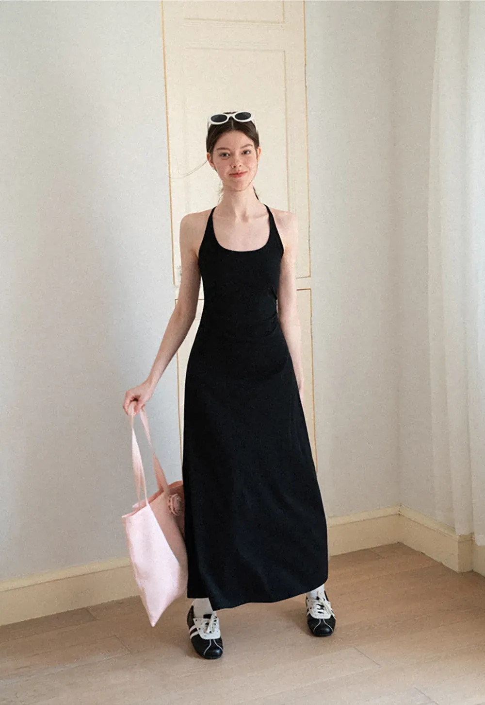 Square Neck Sleeveless Midi Dress