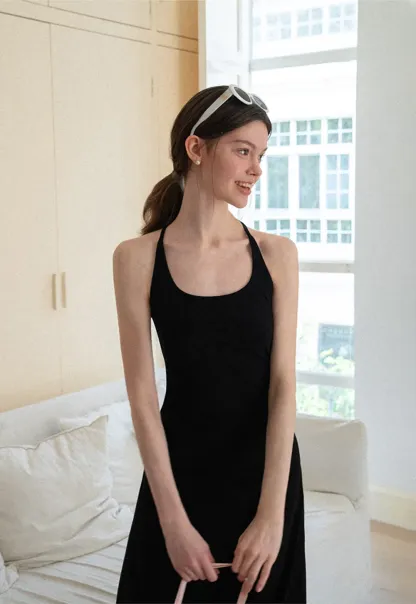 Square Neck Sleeveless Midi Dress