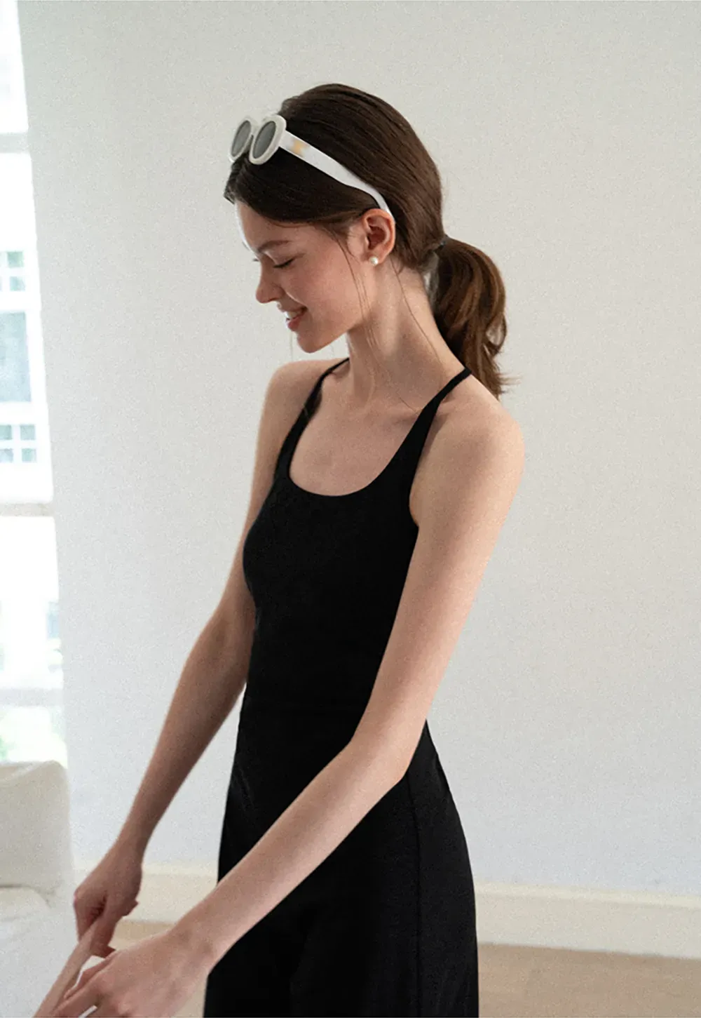 Square Neck Sleeveless Midi Dress