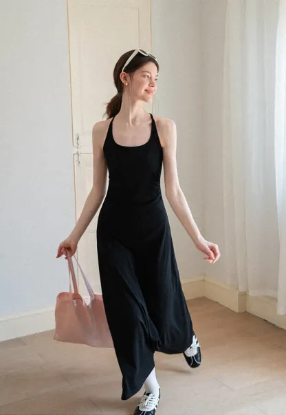 Square Neck Sleeveless Midi Dress