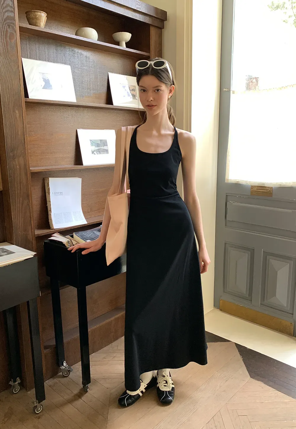 Square Neck Sleeveless Midi Dress